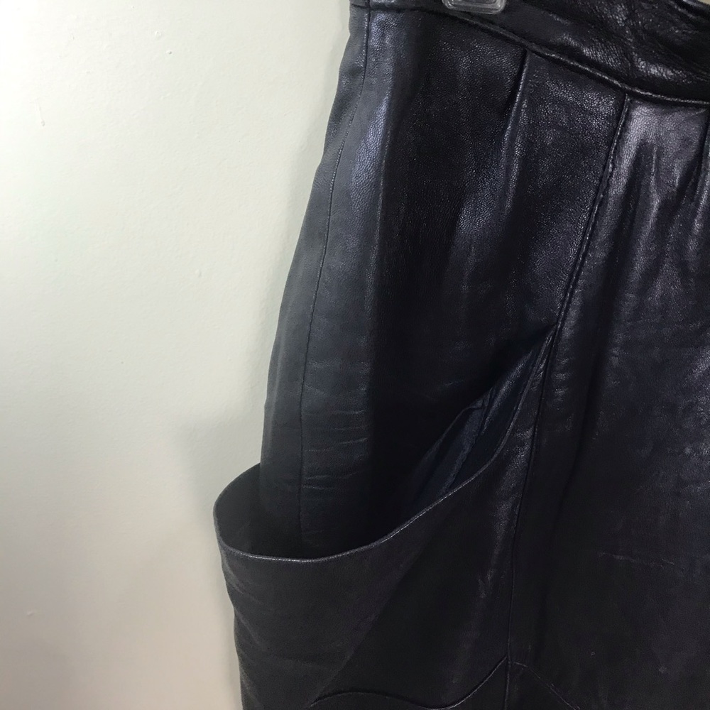 Danier Vintage 1980s Pencil Pockets Leather Skirt - Picture 3 of 16